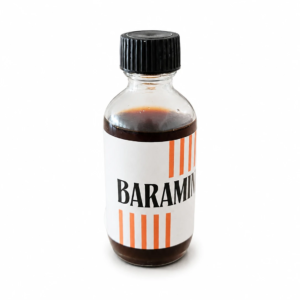 Bouteille Baramine sur fond blanc